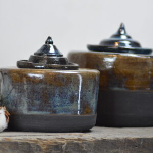 Handgemaakte keramiek potten – Set van 2 (klein en groot)
